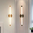Axyaa Black Gold Iron Tube LED Wall Sconces for Living Room Bedroom Lighting