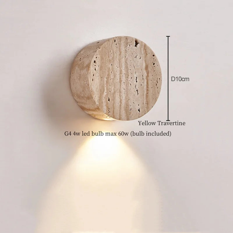 Axyaa Nordic Minimalism LED Wall Lamps - Black Travertine Bathroom Mirror Lights
