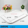 Axyaa Black & Red Plastic Serving Tray - Large Rectangular Fast Food Tea Plate