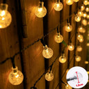 Axyaa Solar Crystal Globe String Lights: Outdoor LED Fairy Garland for Christmas Party Garden Decoration
