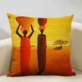 Axyaa African Oil Painting Sofa Pillow Case - Unique Living Room Decor