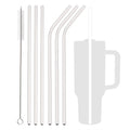 Axyaa Stainless Steel Drinking Straws Set 7Pcs with Brush Cocktail Bar for Glasses