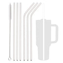 Axyaa Stainless Steel Drinking Straws Set 7Pcs with Brush Cocktail Bar for Glasses