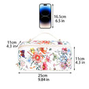 Axyaa Floral Print Portable Makeup Bag, Travel Toiletries Storage with Partition