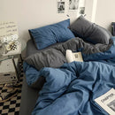 Axyaa Double Washed Cotton Bedding 4pc Set - High Quality Solid Color Premium Bed Linen