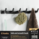 Axyaa Black Aluminum Towel Rack Holder 60CM with Hook and Tissue Holder