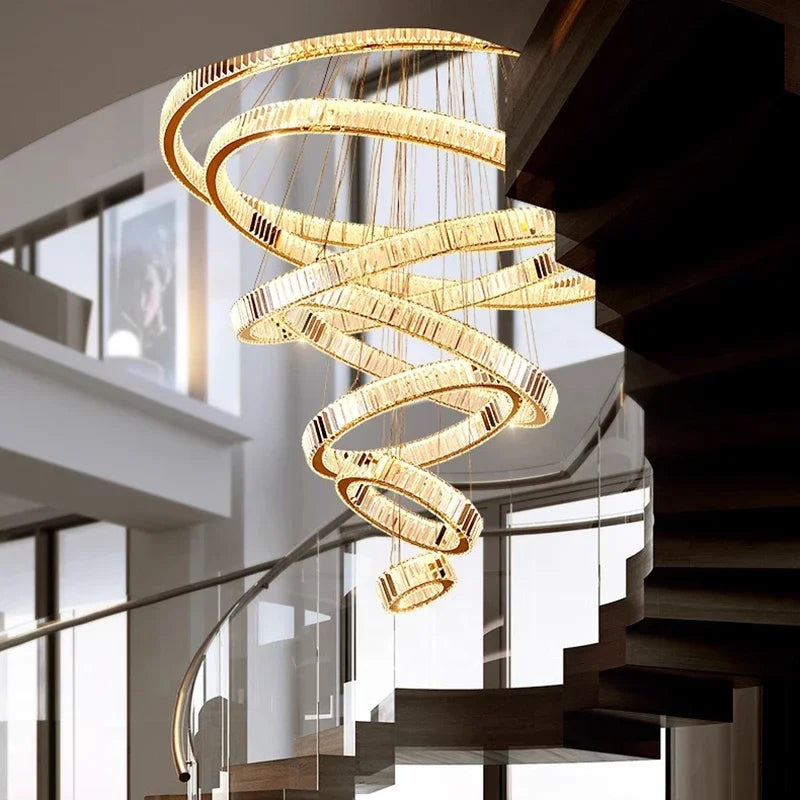 Axyaa Nordic Stair Chandelier Living Dining Pendant Ceiling Indoor Lighting