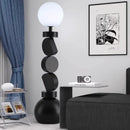 Axyaa Modern Black Round Floor Lamp LED E27 for Living Room Bedroom Foot Switch