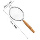 Axyaa Stainless Steel Flour Sieve with Wooden Handle - Baking Essentials