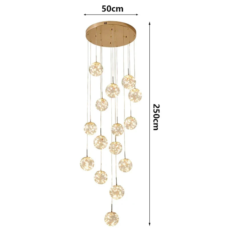 Axyaa Nordic Stair Chandelier Pendant Lights for Living, Bedroom, and Dining Room