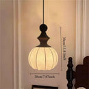 Axyaa French Vintage Wood Silk Pendant Light Chandelier