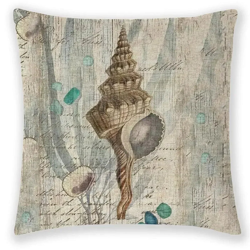 Axyaa Sea Animal Linen Pillow Case 45*45cm Home Decoration