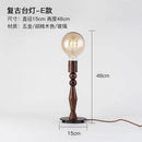 Axyaa Retro Walnut Desk Lamp with Pleated Shade