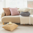 Axyaa Solid Color Elastic Puff Plaid Sofa Cushion Cover