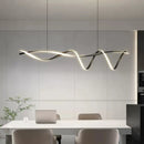 Axyaa Matte Black LED Chandeliers for Dining Room, Kitchen, and Bar - Modern Indoor Pendant Lighting