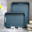 Axyaa Bamboo Wood Binaural Tea Tray - Light Luxury Rectangular Wooden Tray