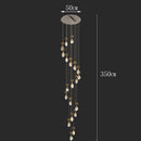 Axyaa Crystal Stair Chandelier: Modern LED Ceiling Light for Living Room