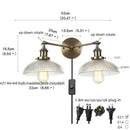 Axyaa 2-Head Industrial Vintage Wall Lamp Clear Glass Stair Light Fixtures