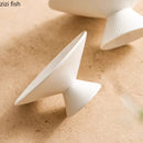 Axyaa White Ceramic High Footed Plate: Elegant Tableware for Molecular Cuisine & Desserts.