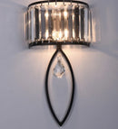 Axyaa Gold Black Crystal LED Wall Lamp for Chic Interiors