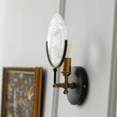 Axyaa Glass Lampshade Wall Sconce Black LED Lighting