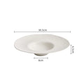 Axyaa White Hammer Straw Hat Pattern Ceramic Soup Plate