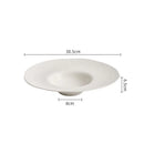 Axyaa White Hammer Straw Hat Pattern Ceramic Soup Plate
