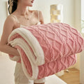 Axyaa Water Cube Fleece Blanket: Soft, Warm Double Layer Sofa Nap Flannel Blanket