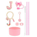 Axyaa 10pc Tumbler Accessory Set: Straw, Cover, Cap, Boot, Stopper, Keychain, Sticker