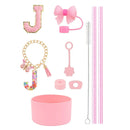 Axyaa 10pc Tumbler Accessory Set: Straw, Cover, Cap, Boot, Stopper, Keychain, Sticker