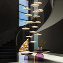 Axyaa Crystal Chandelier Stair Pendant Lamp Living Room Interior Lighting