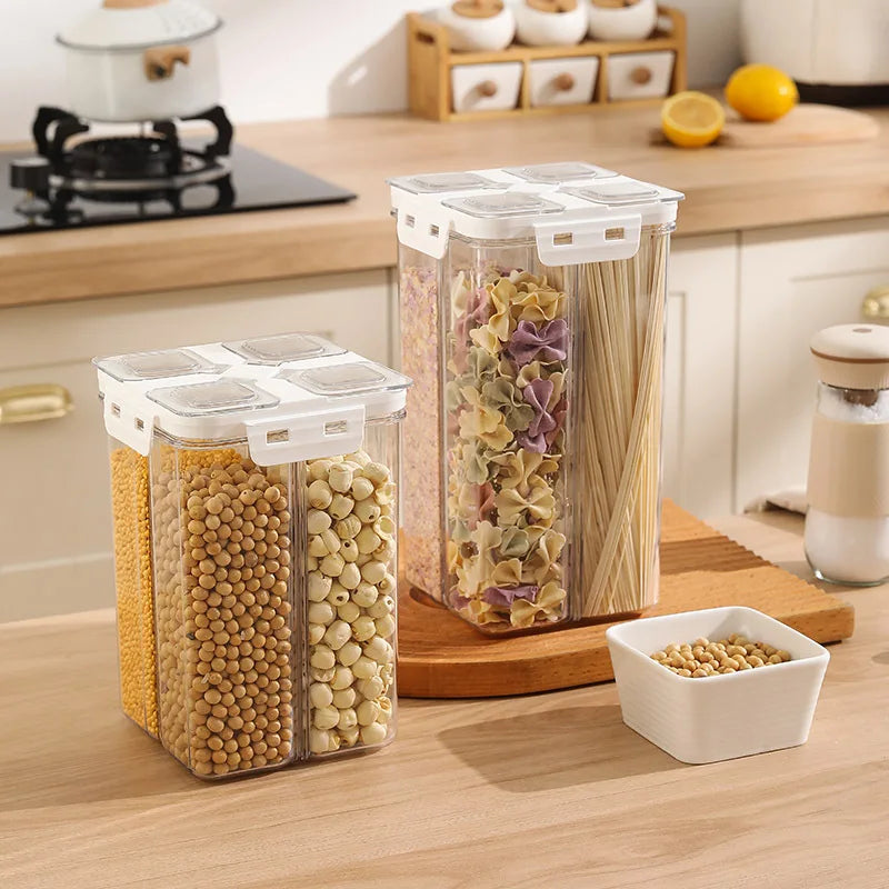 Axyaa Plastic Food Storage Container with Measuring Cup on Organizer Box