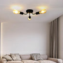 Axyaa Black Industrial Retro 3-Light Ceiling Chandelier