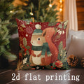Axyaa Christmas Animal & Santa Pillow Covers for Sofa, Bedroom, Car - Festive Cushion Cover