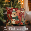 Axyaa Christmas Animal & Santa Pillow Covers for Sofa, Bedroom, Car - Festive Cushion Cover