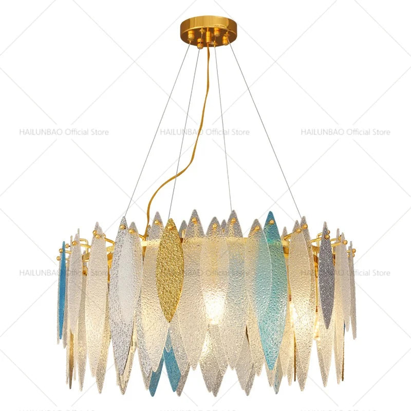 Luxury Axyaa Glass Chandelier Light for Modern Living and Dining Spaces