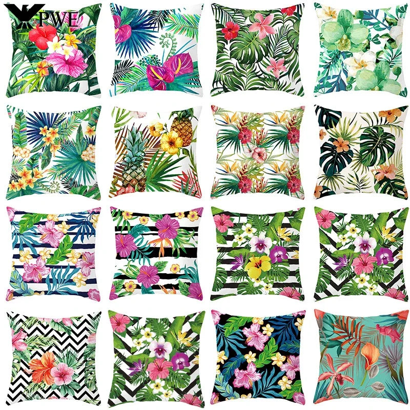 Axyaa Tropical Plants Flower Pillowcase