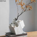 Axyaa Geometric Ceramic Vase Desktop Flower Arrangement Ornament Art Crafts Hydroponic Decor