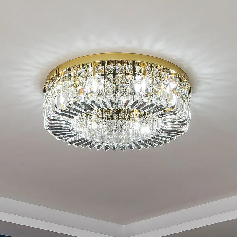 Nordic Gold Chrome LED Ceiling Chandelier by Axyaa - Modern Crystal Lighting