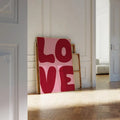 Axyaa Romantic Canvas Print: Pink & Red Valentine's Day Wall Art Poster
