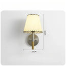 Axyaa Silver Metal Sconce with White Cloth Lampshade LED Light
