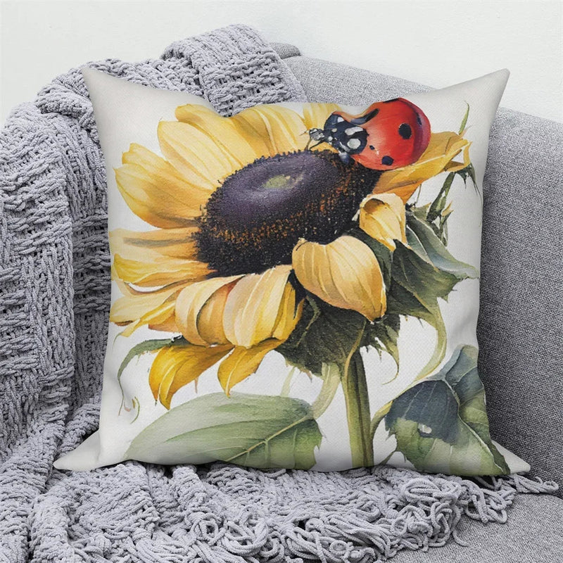 Sunflower Decorative Pillow Cover by Axyaa | Sofa, Car, Living Room Decoration