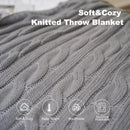 Axyaa Knit Throw Blanket for Bed Couch Sofa Warm Cozy Decorative Plaid Crochet Blanket