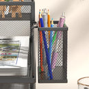 Axyaa Metal Pen Holder Wall Mounted Storage Box for Office & Student Desk