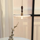 Axyaa Glass LED Pendant Light Minimalist Circular Coffee Loft Decor Suspension Lamp