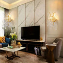 Axyaa Gold Aluminum Crystal Wall Lamp for High-End Nordic Luxury Living Room