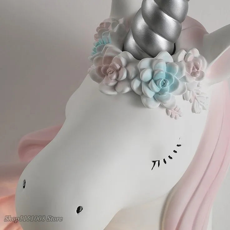 Axyaa Nordic Unicorn LED Wall Lamp - Pink Lovely Girl Bedroom Sconce