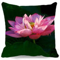 Pink White Lotus Pattern Square Cushion Cover 45X45CM by Axyaa