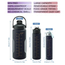Axyaa Gradient Color Sports Water Bottle with Straw and Handle