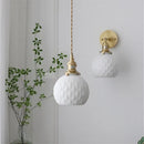 Axyaa Copper Ceramic LED Pendant Light Modern Hanging Lamp for Home Indoor Lighting